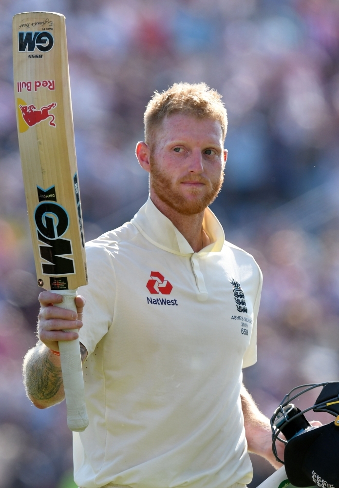 England's Ben Stokes reacts as he leaves the pitch after after England won the third Ashes cricket Test match between England and Australia at Headingley in Leeds, northern England, on Sunday. — AFP