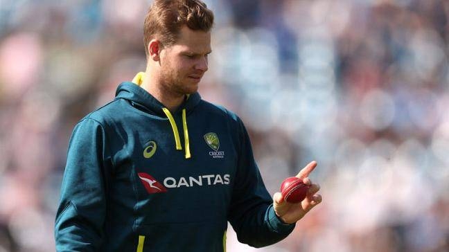 Australia's Steve Smith inspects a ball before the start of the third Ashes Test at Headingley, Leeds, Britain, in this Aug. 23, 2019 file photo. — Reuters
