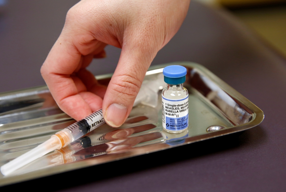 A vial of the measles, mumps, and rubella virus (MMR) vaccine is pictured at the International Community Health Services clinic in Seattle, Washington, in this March 20, 2019 file photo. — Reutes