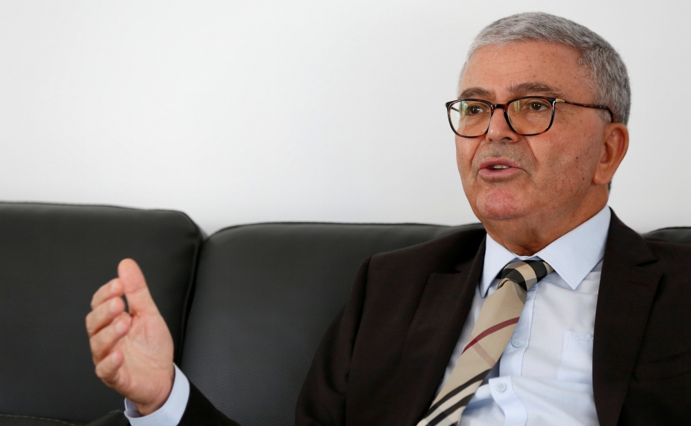 Tunisian Minister of Defense Abdelkarim Zbidi, an independent candidate in the upcoming presidential elections race, gestures during an interview with Reuters in Tunis, Tunisia, on Tuesday. — Reuters