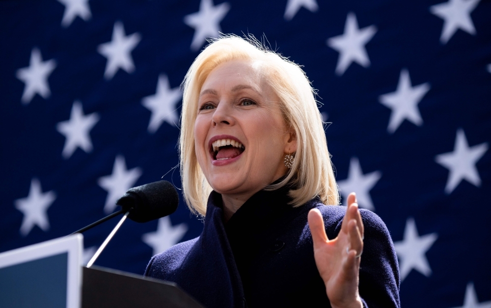 Democratic presidential candidate Kristen Gillibrand speaks during the official kick-off rally of her campaign for US president in New York in this March 24, 2019 file photo. — AFP
