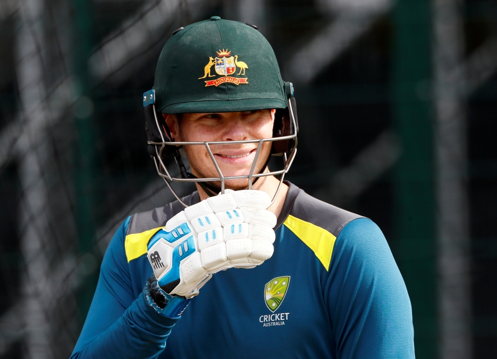 Australia's Steve Smith during nets at Emirates Old Trafford, Manchester, Britain, on Monday. — Reuters
