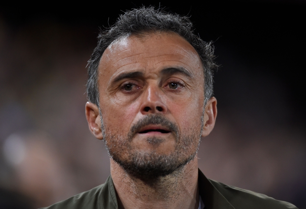 In this file photo taken on March 23, 2019, Spain's coach Luis Enrique looks on before the Euro 2020 group F qualifying football match between Spain and Norway at the Mestalla Stadium in Valencia. — AFP