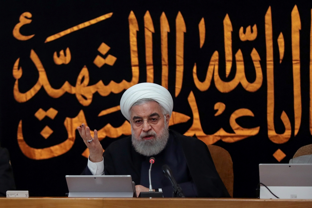 Iranian President Hassan Rouhani speaks during the cabinet meeting in Tehran, Iran, on Wednesday. — Reuters
