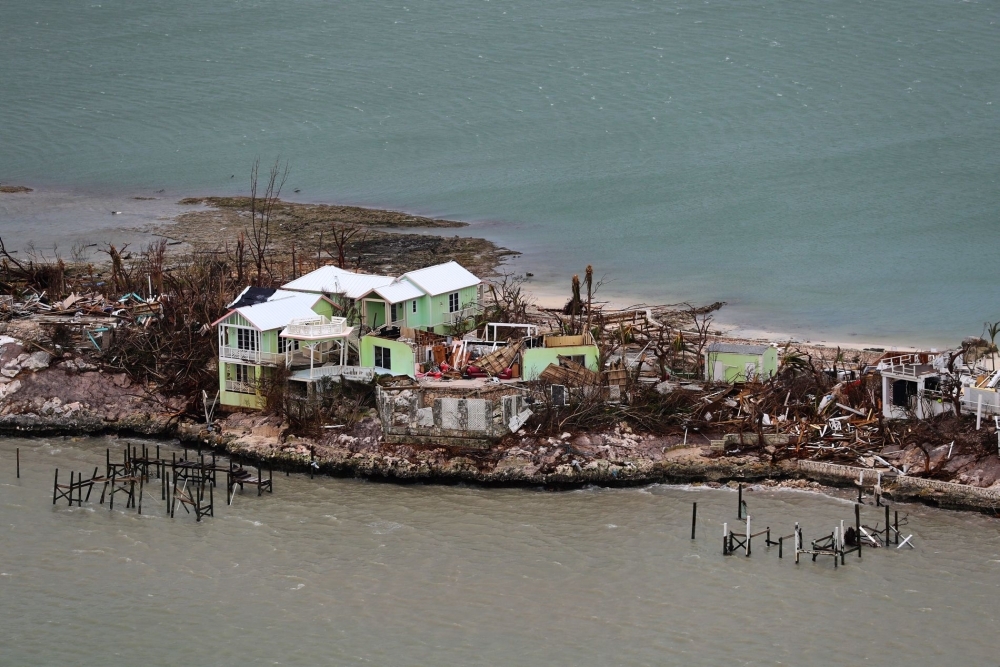 A handout aerial photograph released by the UK Ministry of Defense (MOD) on Wednesday shows debris and destruction in the aftermath of Hurricane Dorian on the island Great Abaco in the northern Bahamas on Tuesday during a reconnaissance mission launched by personnel onboard RFA Mounts Bay. — AFP