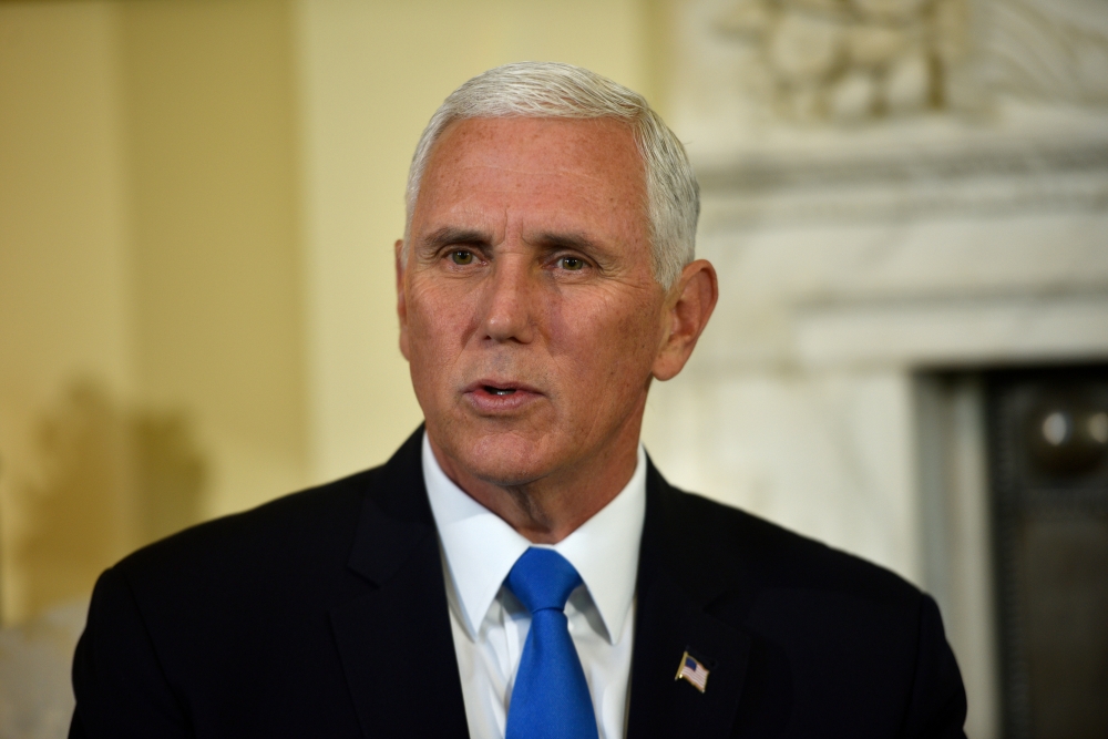 US Vice-President Mike Pence meets with Britain's Prime Minister Boris Johnson at 10 Downing Street in London, Britain, September 5, 2019. -Reuters