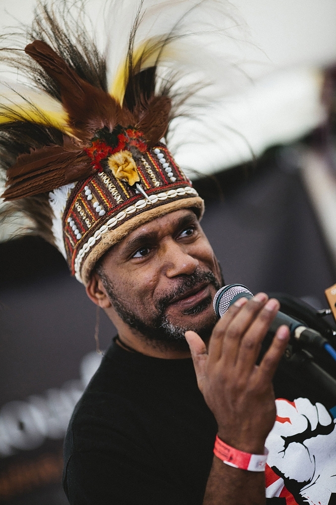 This undated handout picture released by the United Liberation Movement for West Papua (ULMWP) shows Benny Wenda, chairman of the ULMWP, speaking during an event in the United Kingdom, where he has lived in exile for years. -Courtesy photo
