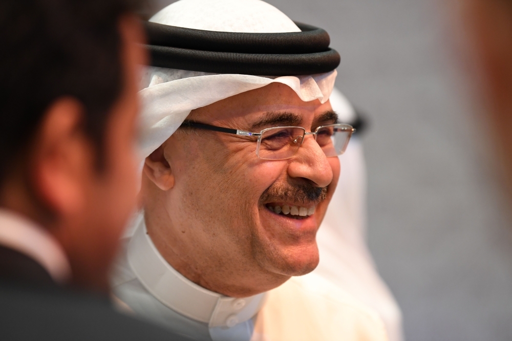 Aramco's CEO Amin Nasser speaks during the 24th World Energy Congress (WEC) in the UAE capital Abu Dhabi on Tuesday. Saudi energy giant Aramco is ready for a two-stage IPO but the timing is up to the government, Nasser said, flagging a possible foreign listing as part of the offering. — AFP