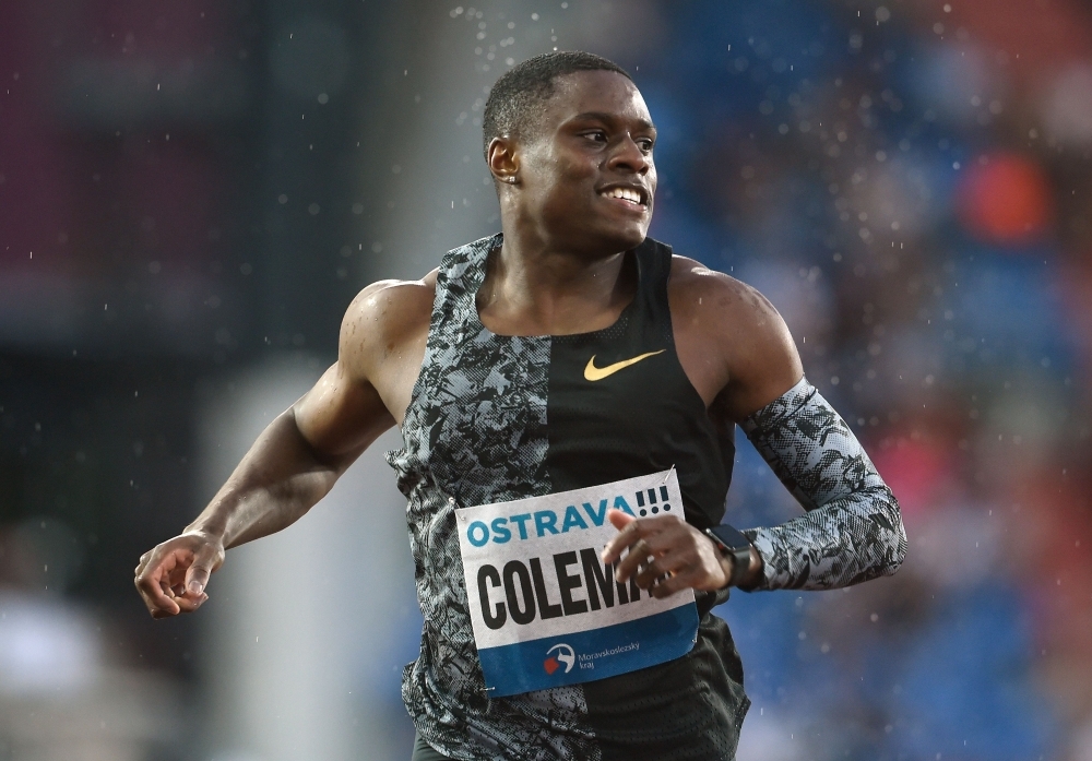 In this file photo taken on June 20, 2019 Christian Coleman of the USA finishes 2nd in the 200m Men sprint of IAAF Golden Spike 2019 Athletics meeting in Ostrava. Coleman hit back at criticism of his three missed doping tests on Wednesday insisting he had never taken performance-enhancing drugs and never would. — AFP