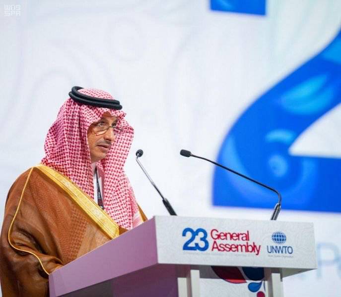 Ahmed Al Khatib, chairman of the Board of Directors of the Saudi Commission for Tourism and National Heritage (SCTH) speaking at the 23rd session of the United Nations World Tourism Organization (UNWTO) in St. Petersburg on Wednesday. — Courtesy photo