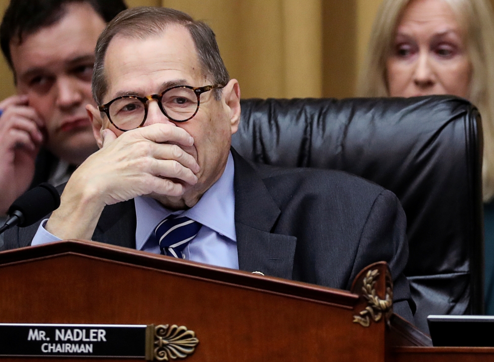 House Judiciary Committee Chairman Jerrold Nadler presides during a House Judiciary Committee meeting to markup a resolution regarding procedures 