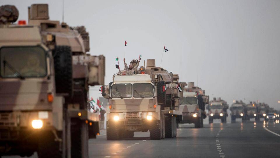 A convoy of UAE military vehicles is seen in Abu Dhabi, United Arab Emirates, in this Nov. 7, 2015 file picture. — Courtesy photo