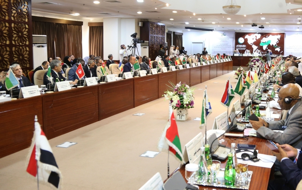 Foreign ministers of the Organization of Islamic Cooperation OIC meet on Sunday. — AFP