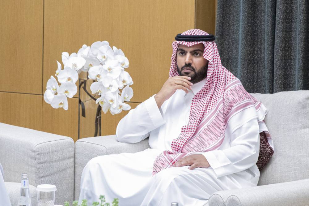 Minister of Culture Prince Badr Bin Abdullah Bin Farhan, set to promote Saudi Arabia's cultural landscape, is seen talking to Okaz/Saudi Gazette. 