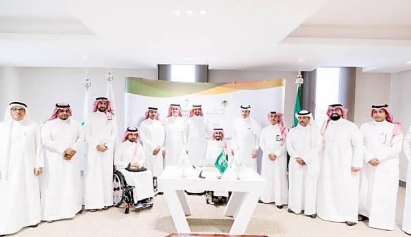 Saudia officials at the launch of a new service for people with disabilities, enabling them to access all services of the national carrier. — Courtesy photo