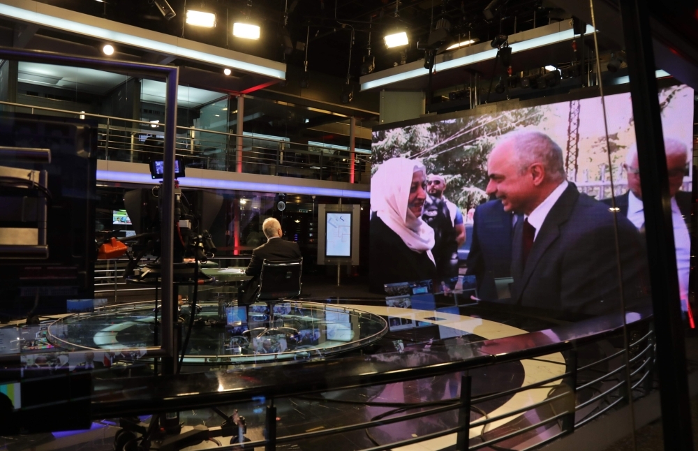 A file photo taken on April 11, 2018 shows the newsroom of the Future TV. — AFP