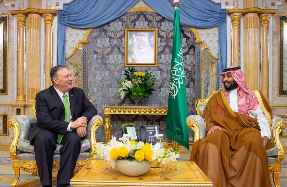 US Secretary of State Mike Pompeo meets with Crown Prince Muhammad Bin Salman in Jeddah on Wednesday. — Reuters