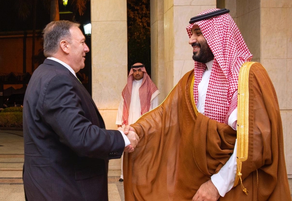 US Secretary of State Mike Pompeo meets with Crown Prince Muhammad Bin Salman in Jeddah on Wednesday. — Reuters