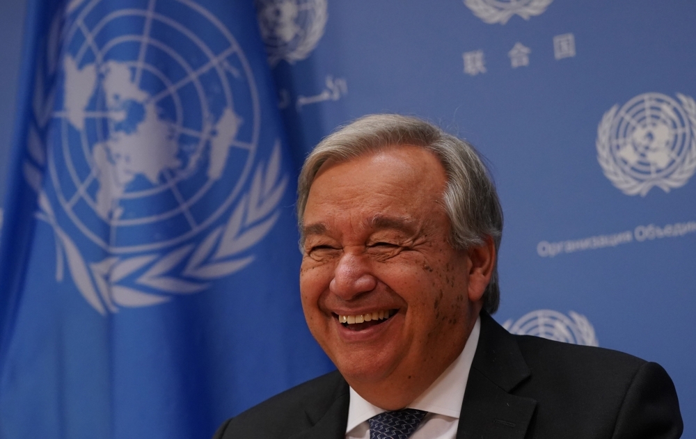 In this file photo taken on September 18, 2019 UN Secretary-General Antَnio Guterres attends a press briefing to mark the opening of the 74th session of the United Nations General Assembly at the UN in New York. -AFP