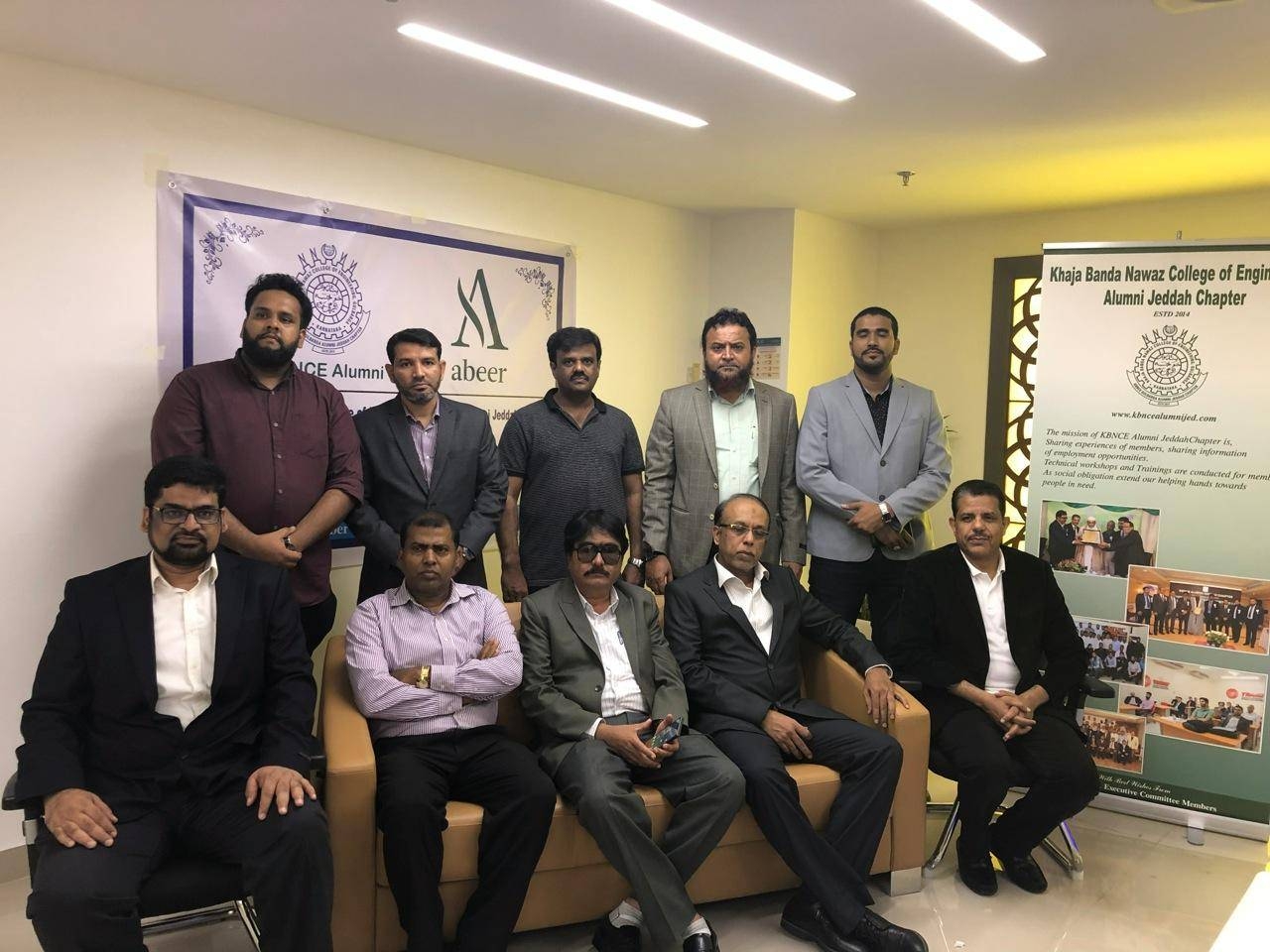 Members of the Khaja Banda Nawaz College of Engineering (KBNCE) Gulbarga Alumni, Jeddah Chapter, and Abeer officials. — Courtesy photo