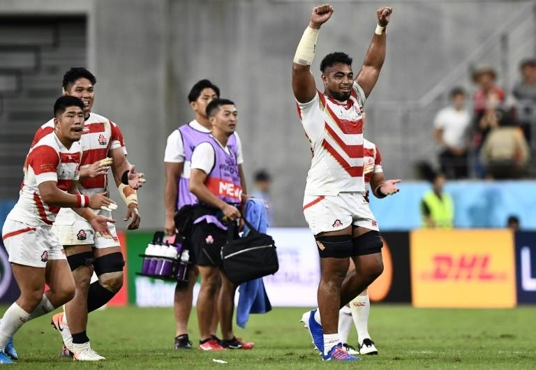 England's scrum-half Ben Youngs scores a try during the Japan 2019 Rugby World Cup Pool C match between England and Argentina at the Tokyo Stadium in Tokyo, on Saturday. — AFP