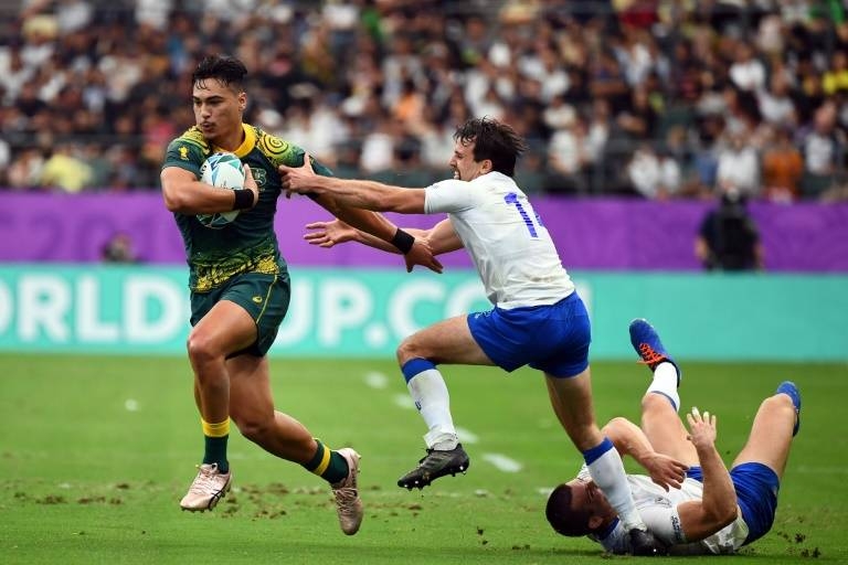 England's scrum-half Ben Youngs scores a try during the Japan 2019 Rugby World Cup Pool C match between England and Argentina at the Tokyo Stadium in Tokyo, on Saturday. — AFP