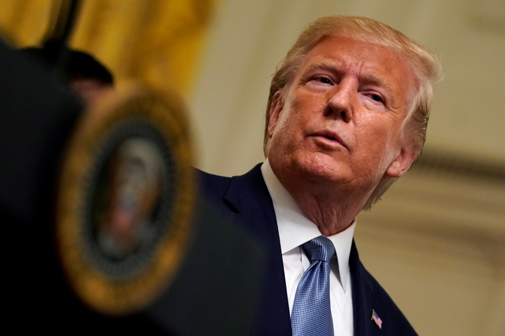 US President Donald Trump attends Young Black Leadership Summit at the White House in Washington, Oct. 4, 2019. — Reuters