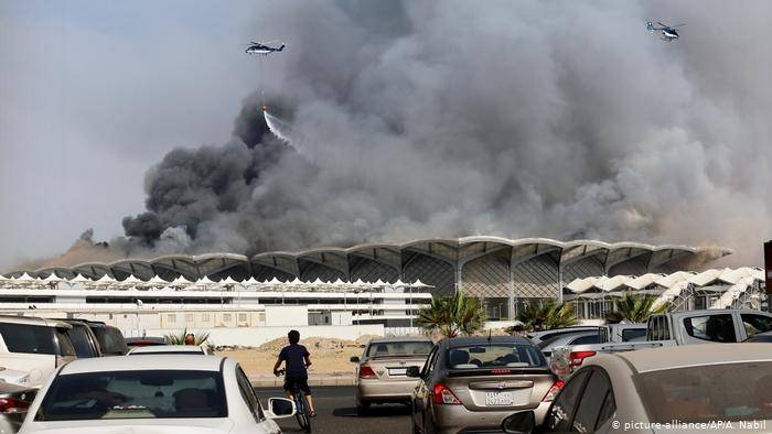 The partially burnt Haramain High Speed Rail station in Jeddah’s Sulaymaniyah District. — SG photo