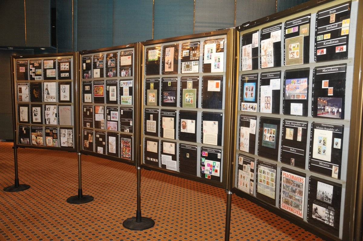 Partial spread of stamps