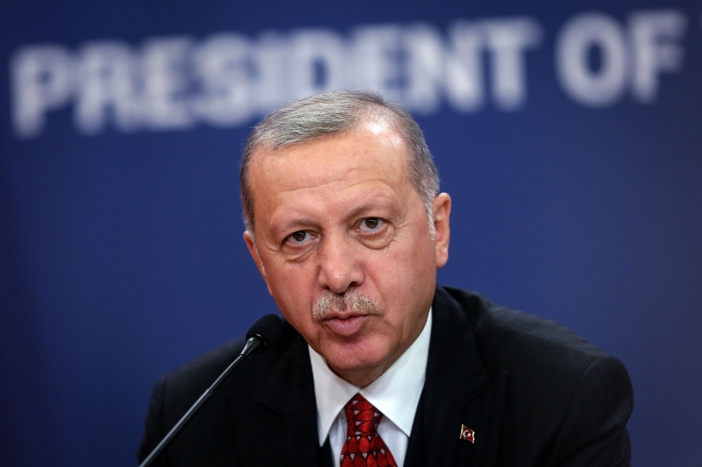 Turkey's president Recep Tayyip Erdogan speaks during a joint press conference with Serbian President, not seen, in Belgrade, in this Oct. 7, 2019 file photo. — AFP 