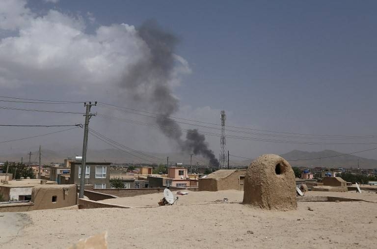 Smoke rising into the air after Taliban militants launched an attack on the Afghan provincial capital of Ghazni on Aug. 10, 2018 file photo. — AFP
