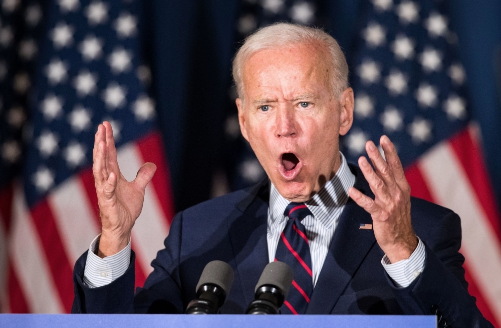 Democratic presidential candidate, former Vice President Joe Biden speaks during a campaign event in Rochester, New Hampshire, on Wednesday. — AFP