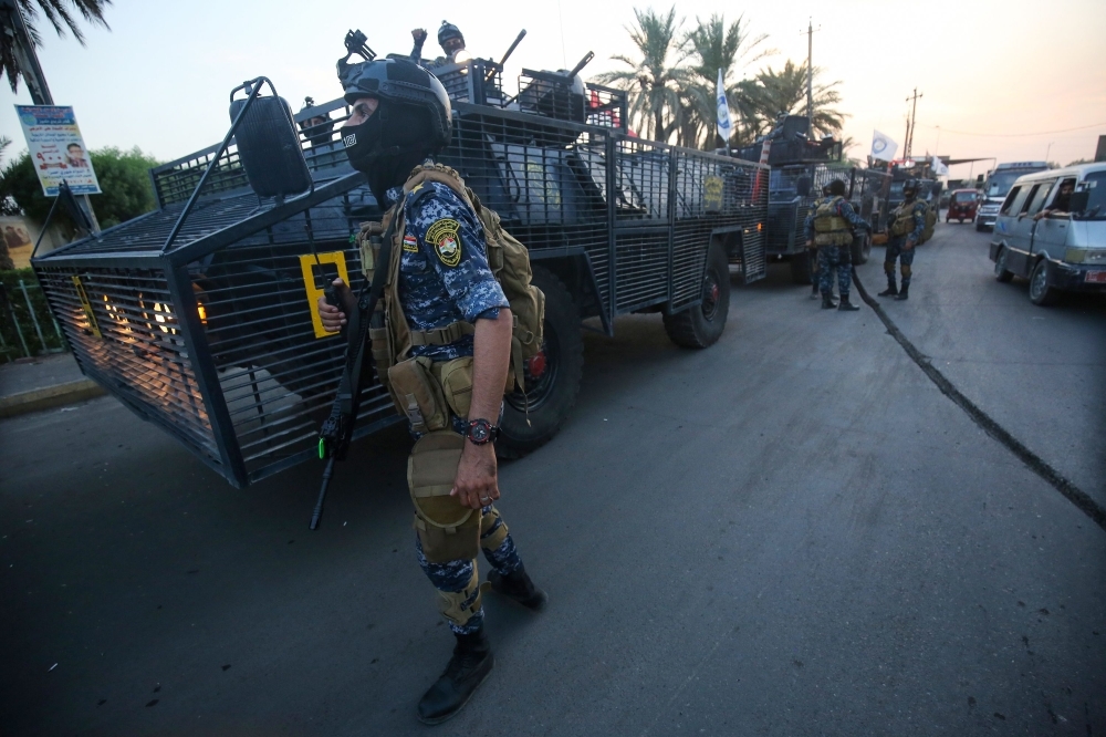 Iraqi police are seen deployed in Baghdad's predominantly Shiite Sadr City in this Oct. 7, 2019 file photo. — AFP