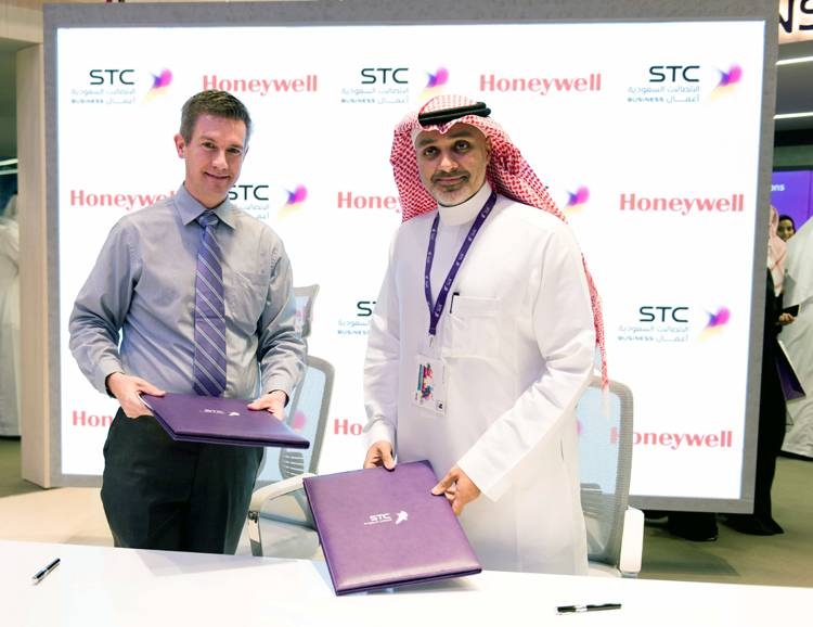 Representatives from STC and Honeywell are seen after the signing ceremony, which took place at GITEX Technology Week 2019 in Dubai, United Arab Emirates.