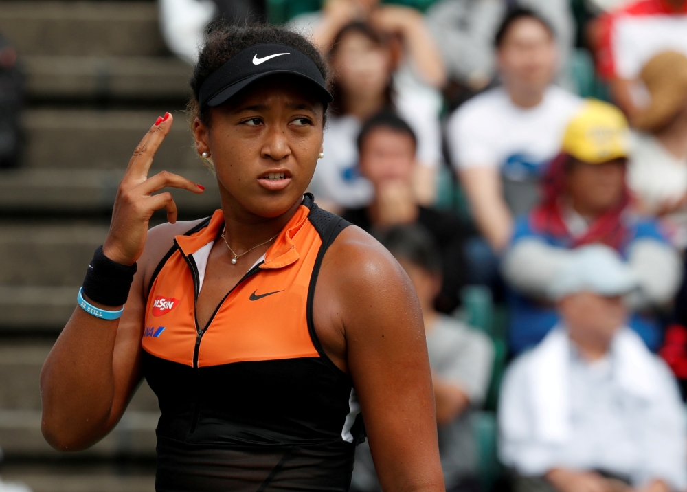 Japan's Naomi Osaka plays against Russia's Anastasia Pavlyuchenkova during the Pan Pacific Open women's singles final at the Utsubo Tennis Center, Osaka, Japan on Sept. 22, 2019. — Reuters