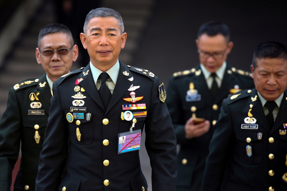 Thailand's Royal Army Chief Gen. Apirat Kongsompong arrives before an interview with members of foreign media at the Thai Army headquarters in Bangkok, Thailand, April 2, 2019. — Reuters