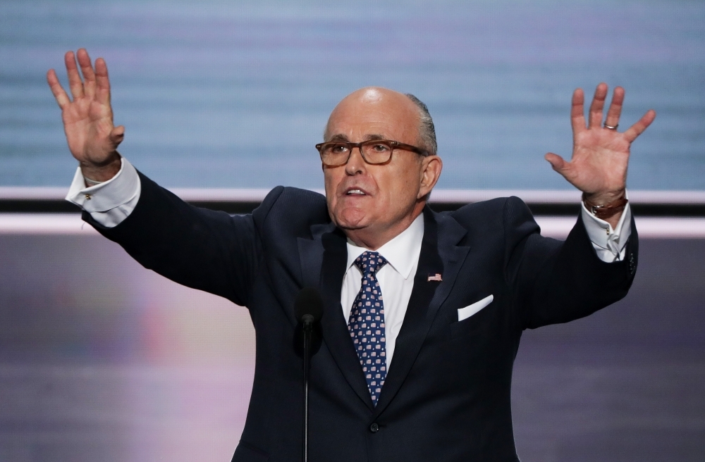 Lawyer Rudy Giuliani speaks on the first day of the Republican National Convention in Cleveland, Ohio, in this July 18, 2016 file photo. — AFP