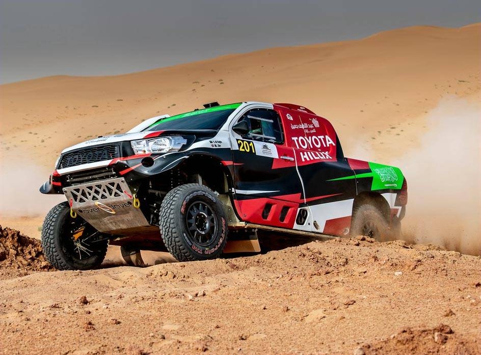 Yazeed Al-Rajhi wins Rally Qassim 2019 in his Toyota.