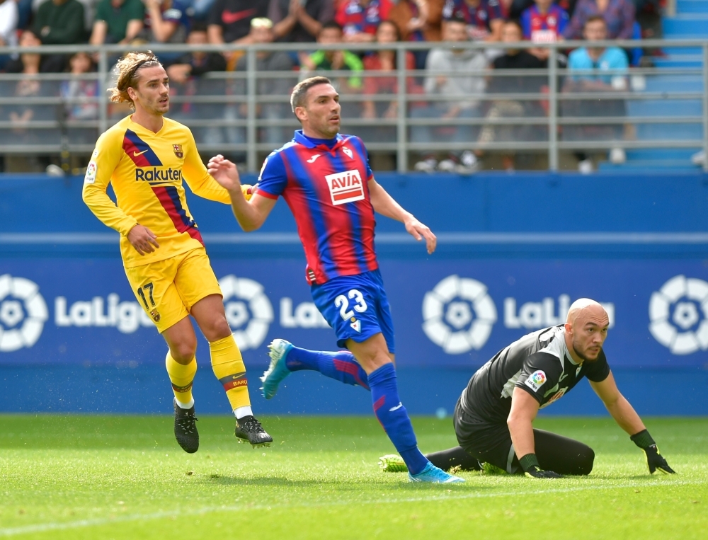 Barcelona's Lionel Messi in action during Eibar vs FC Barcelona at Ipurua Municipal Stadium, Eibar, Spain, on Saturday. — Reuters