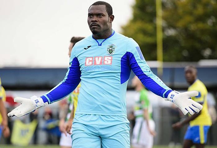 Valery Pajetat of Haringey Borough during the Emirates FA Cup match between Haringey Borough and Yeovil Town at Coles Park Stadium in Tottenham on Saturday. It is reported that Pajetat was the player racially abused by visiting fans. — Courtesy photo
