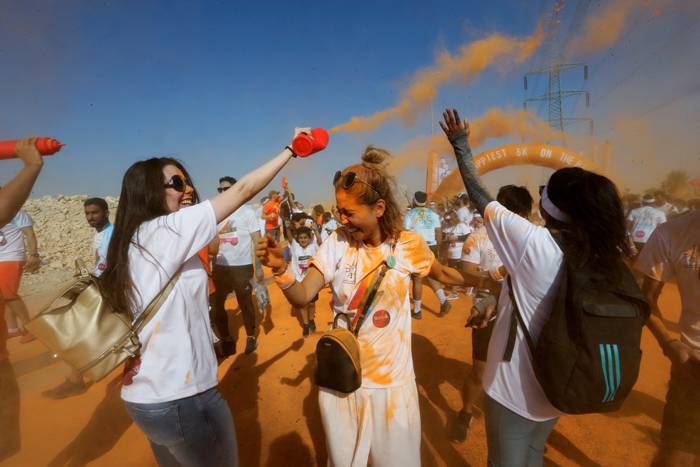 Women attend the Colour Run event during Riyadh season festival, in Saudi Arabia, Oct. 26, 2019. — Reauters