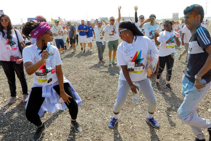 Women attend the Colour Run event during Riyadh season festival, in Saudi Arabia, Oct. 26, 2019. — Reauters