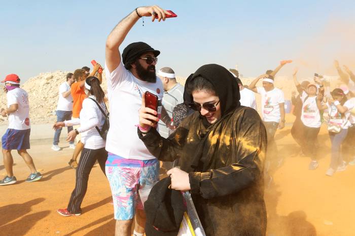 Women attend the Colour Run event during Riyadh season festival, in Saudi Arabia, Oct. 26, 2019. — Reauters