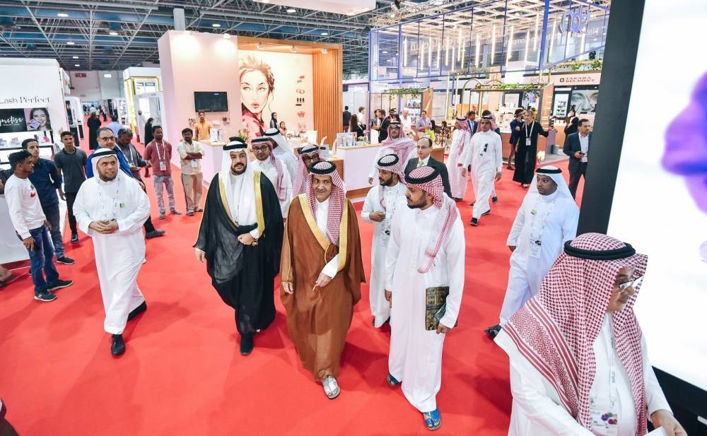 Khalaf Hosan Al-Otaibi, Deputy Chairman of the Board of the  Jeddah Chamber of Commerce and Industry, opens the second Beautyworld Saudi Arabia in Jeddah on Sunday