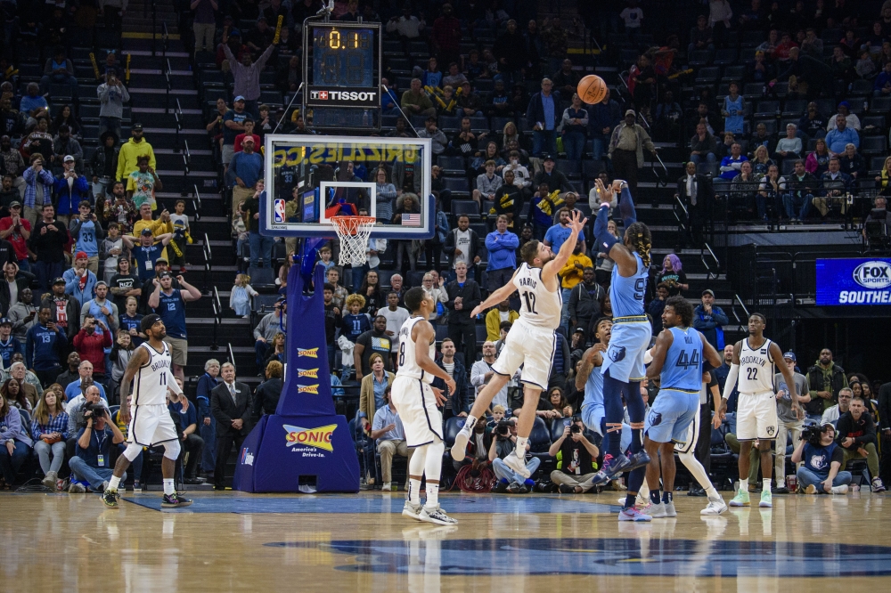 Memphis Grizzlies forward Jae Crowder (99) makes the game winning three point shot against the Brooklyn Nets during overtime at the FedExForum, Memphis, TN, USA, on Sunday. — Reuters