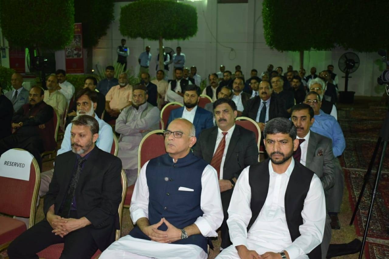 Pakistani Consul General Khalid Majid addresses the function. — SG photos by Syed Mussarat Khalil