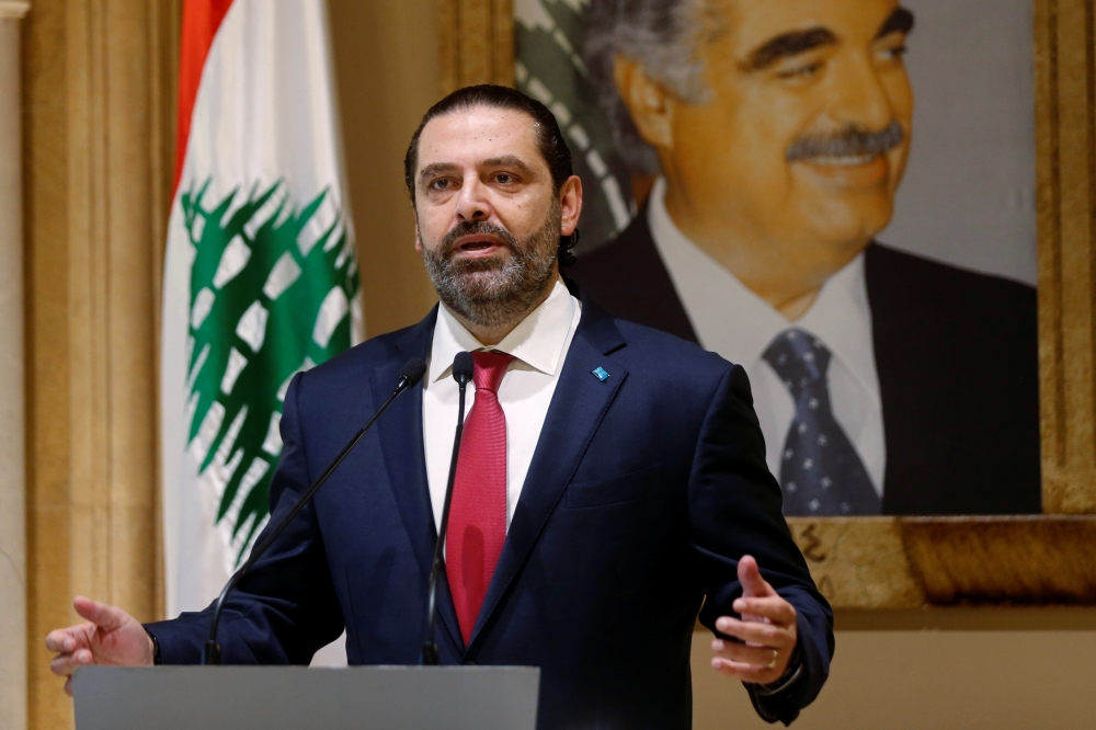 Lebanon's Prime Minister Saad Al-Hariri speaks during a news conference in Beirut, Lebanon, on Tuesday. — Reuters