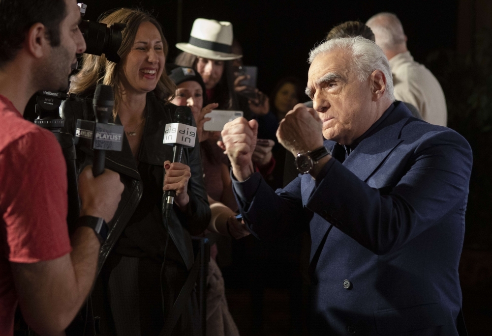 Martin Scorsese jokes with journalists at the SFFILM premiere of 