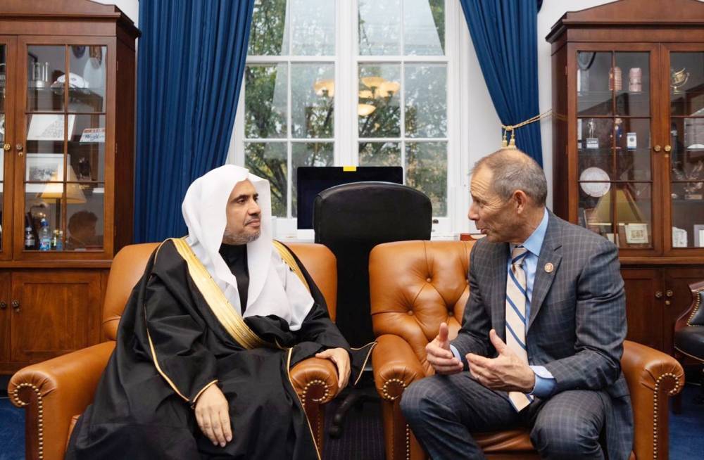 Secretary General of the Muslim World League (MWL) Sheikh Mohammed Al-Issa holds talks with the member of the House of Representatives Debbie Dingle, who represents the state of Michigan.