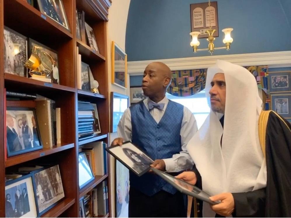 Secretary General of the Muslim World League (MWL) Sheikh Mohammed Al-Issa holds talks with the member of the House of Representatives Debbie Dingle, who represents the state of Michigan.